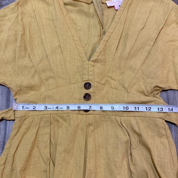 Pink Lily Mustard Yellow Romper - Picture 7 of 7